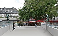 Standort 5: Neue Oberstadtbrücke, mittige Anordnung - hier sollen "Henner und Frieder" nach dem Votum der Bürger stehen
