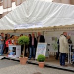 Weißes Info-Zelt der Stadt Siegen